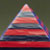 Blue and Red Pyramid with Two Horns