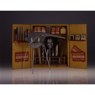 Zanfirico Retort on Stand in front of altered Chemistry set